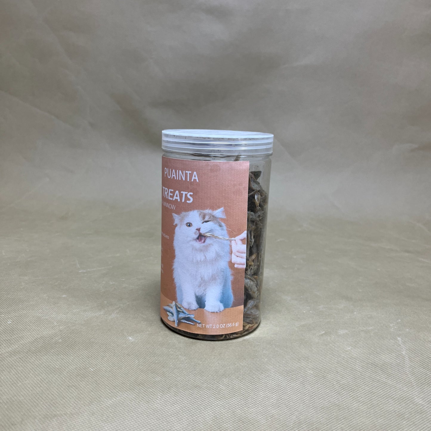 PUAINTA Animal food ,Freeze Dried Raw Minnows for Cats ,Single-Ingredient Freeze Dried Fish Cat Treats