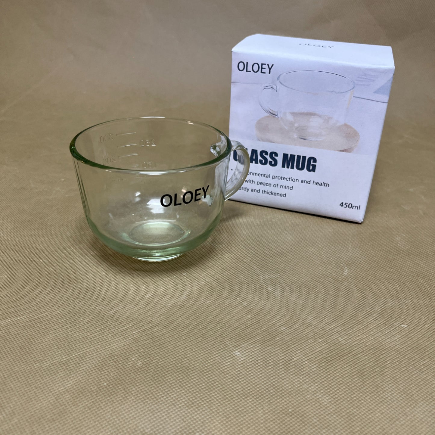 OLOEY Glass mugs,Clear Coffee Cups,Heat Resistant and Explosion-Proof,Lightweight Tea Mugs , for Home,Cafe