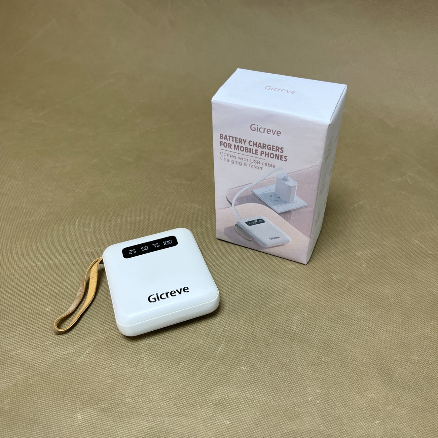 Gicreve Battery chargers for mobile phones, USB-C Fast Charging Power Bank, Backup Charger