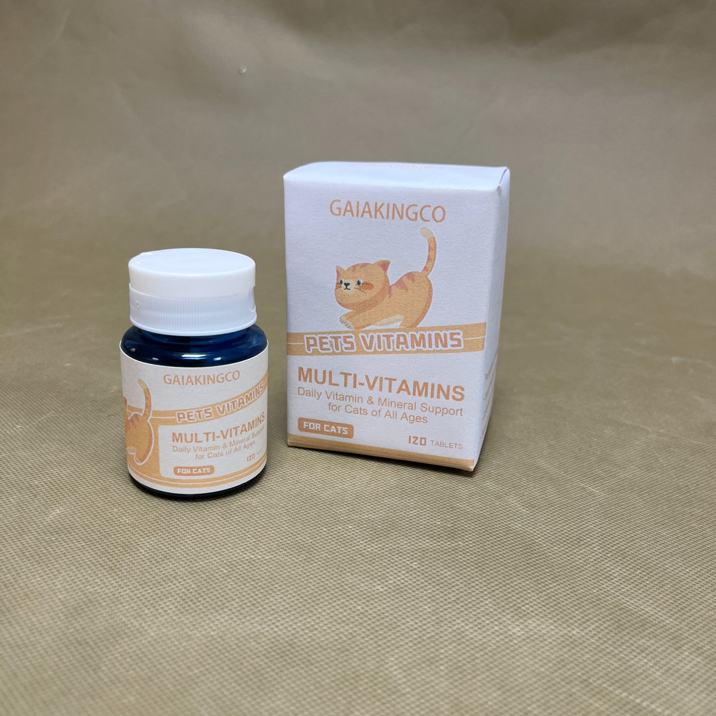 GAIAKINGCO Vitamins for pets ,Vitamin Solutions 120 Count, Chewable Tablets for Cats, Helps Support Overall Wellness