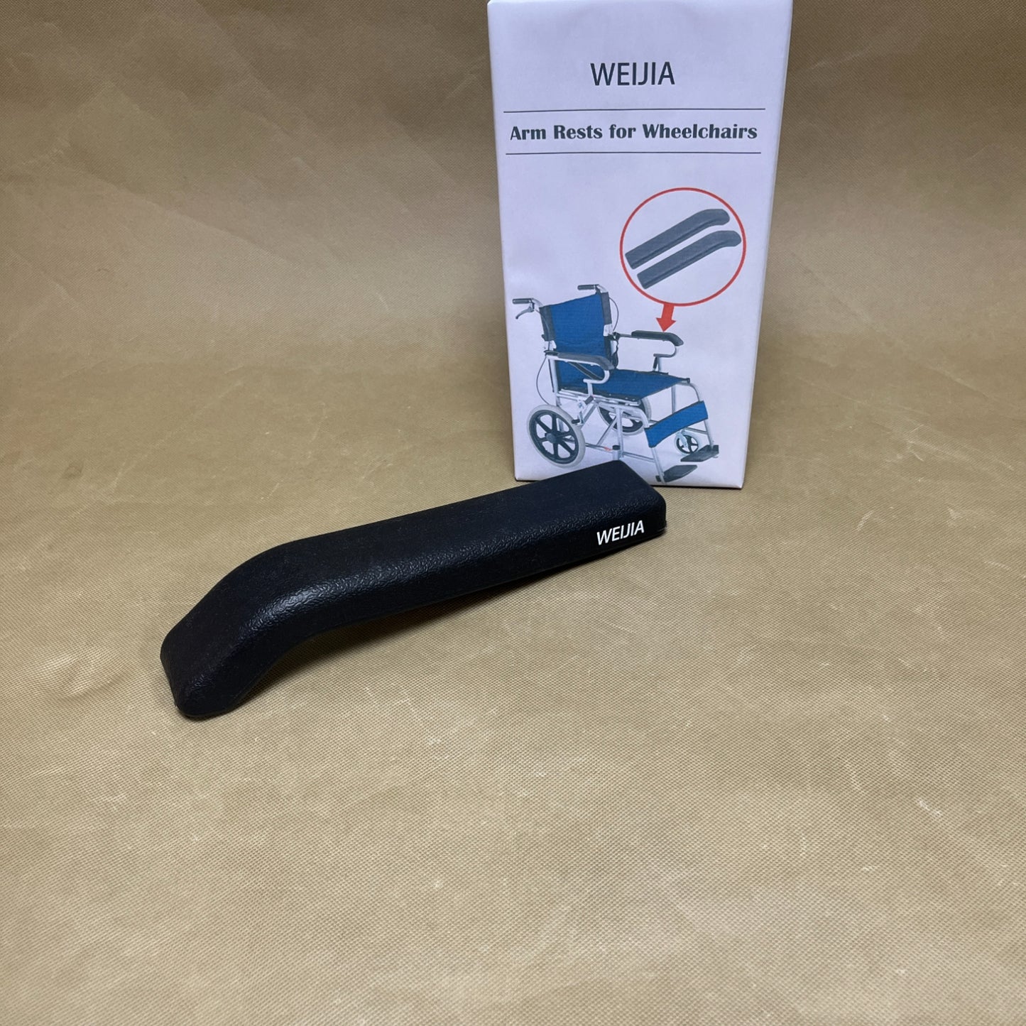 WEIJIA Arm rests for wheelchairs , Black Wheelchair Armrest Cushions, Wheelchair Replacement Pads