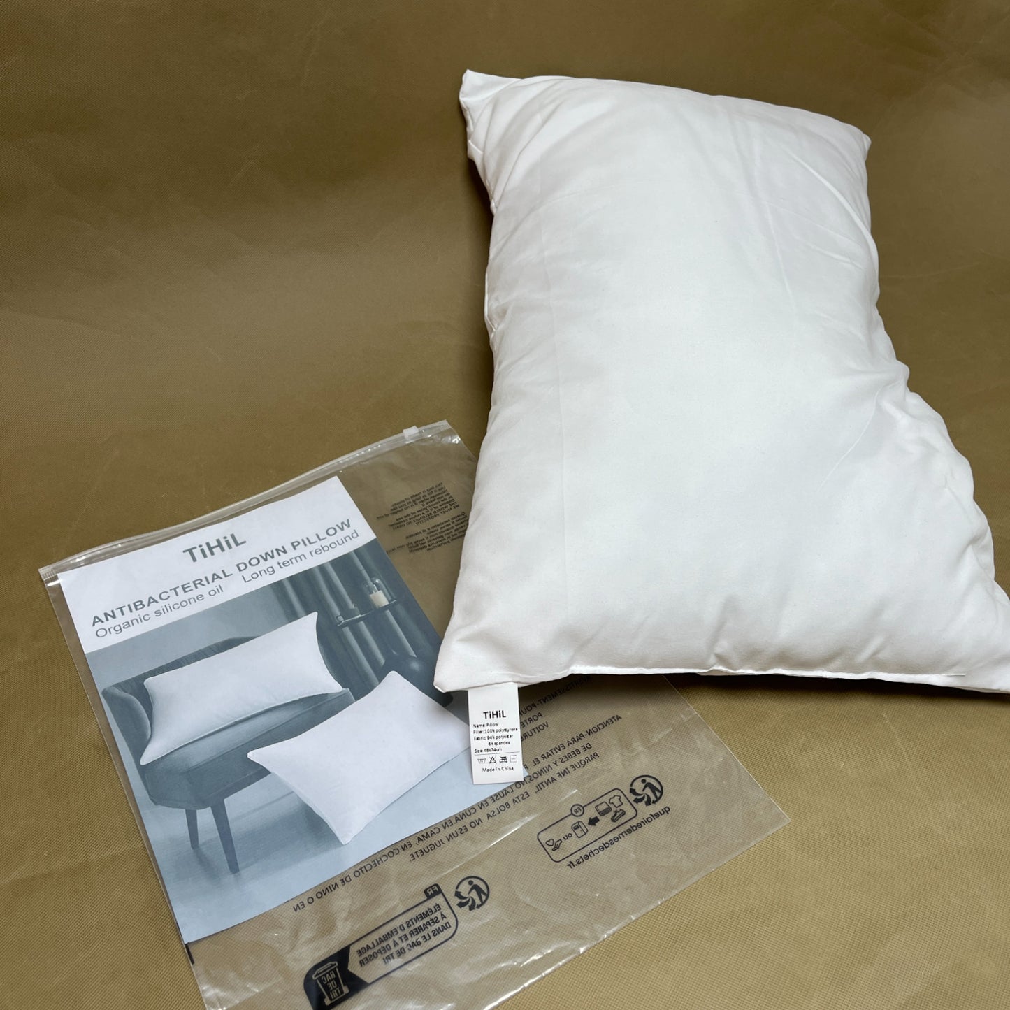 TiHiL Pillows ,Indoor Decorative Pillow,for Back, Stomach or Side Sleeper,White