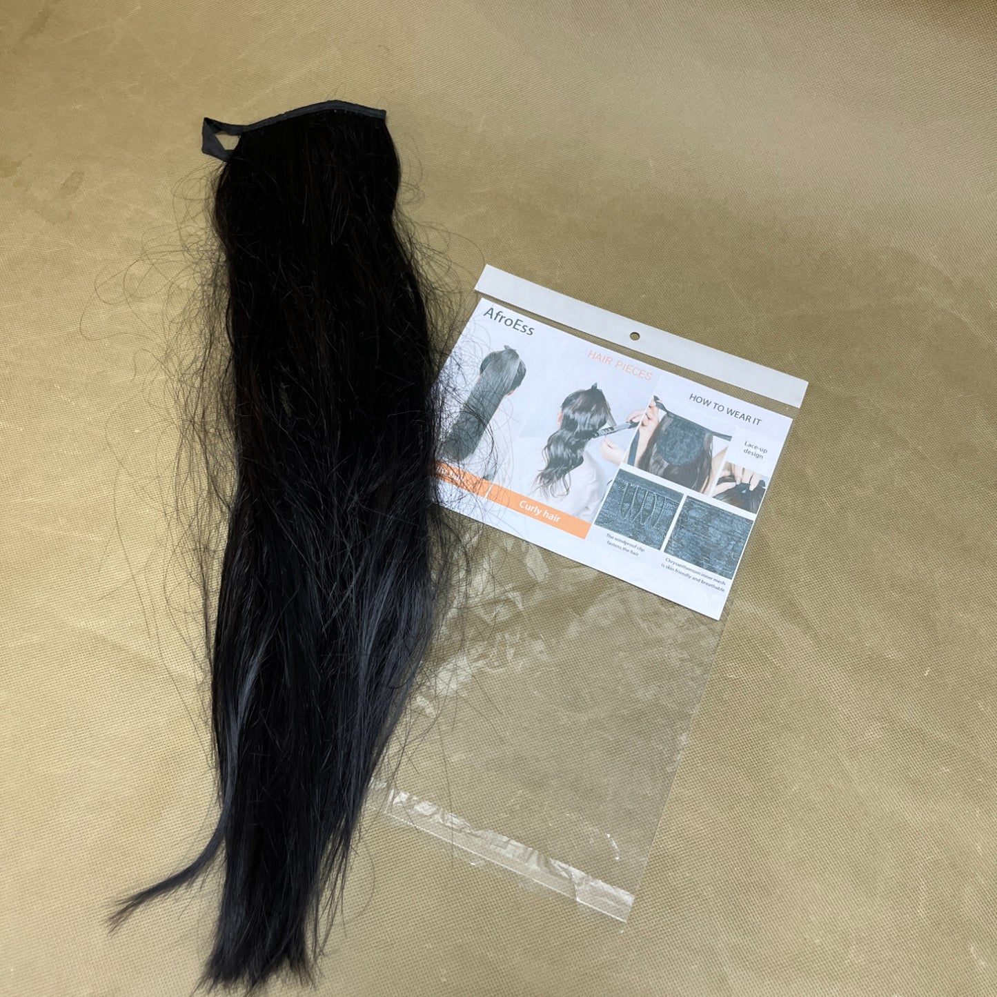 AfroEss Hair pieces ,Short Hair Extensions, Human Hair Clip in Extensions for Women Adding Volume, Black