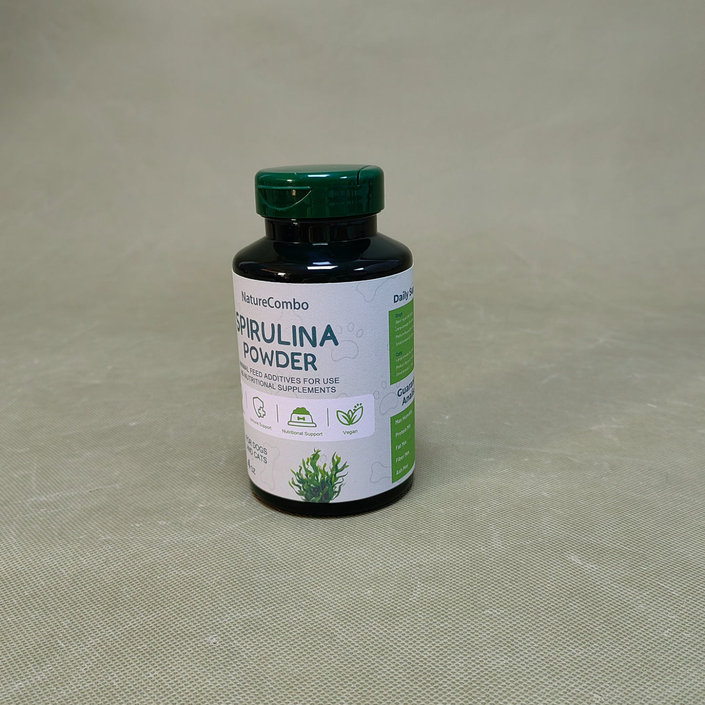 NatureCombo Animal feed additives for use as nutritional supplements,Organic Spirulina Powder, 100% Pure, Non-Irradiated, Non-GMO, Gluten-Free