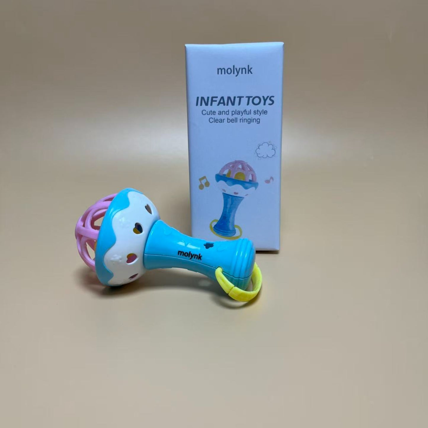 molynk Infant toys , Infant Grab Shake Rattle, Easy Hold Sensory Teether, Babies Development Learning Music Toy