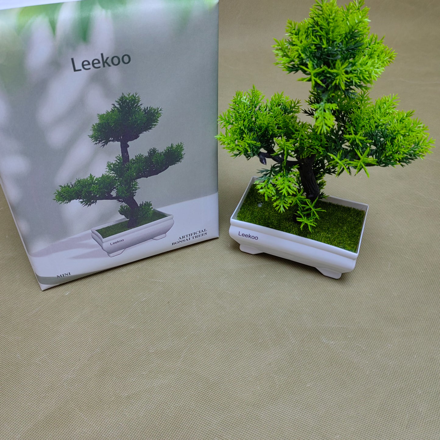 Leekoo Artificial bonsai trees, Indoor Small Fake Plants Decor for Home Bedroom Office Desk Farmhouse Decor