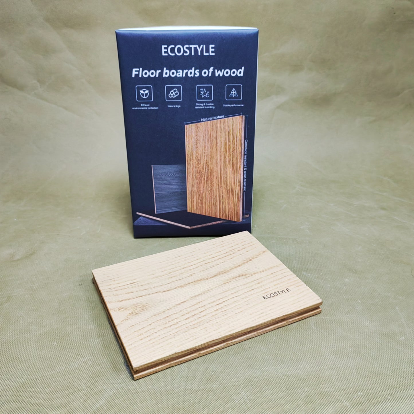 ECOSTYLE Floor boards of wood,DIY Flooring,Natural Wood Grain Feel ,for Kitchen, Dining Room & Bedrooms by Achim Home Decor