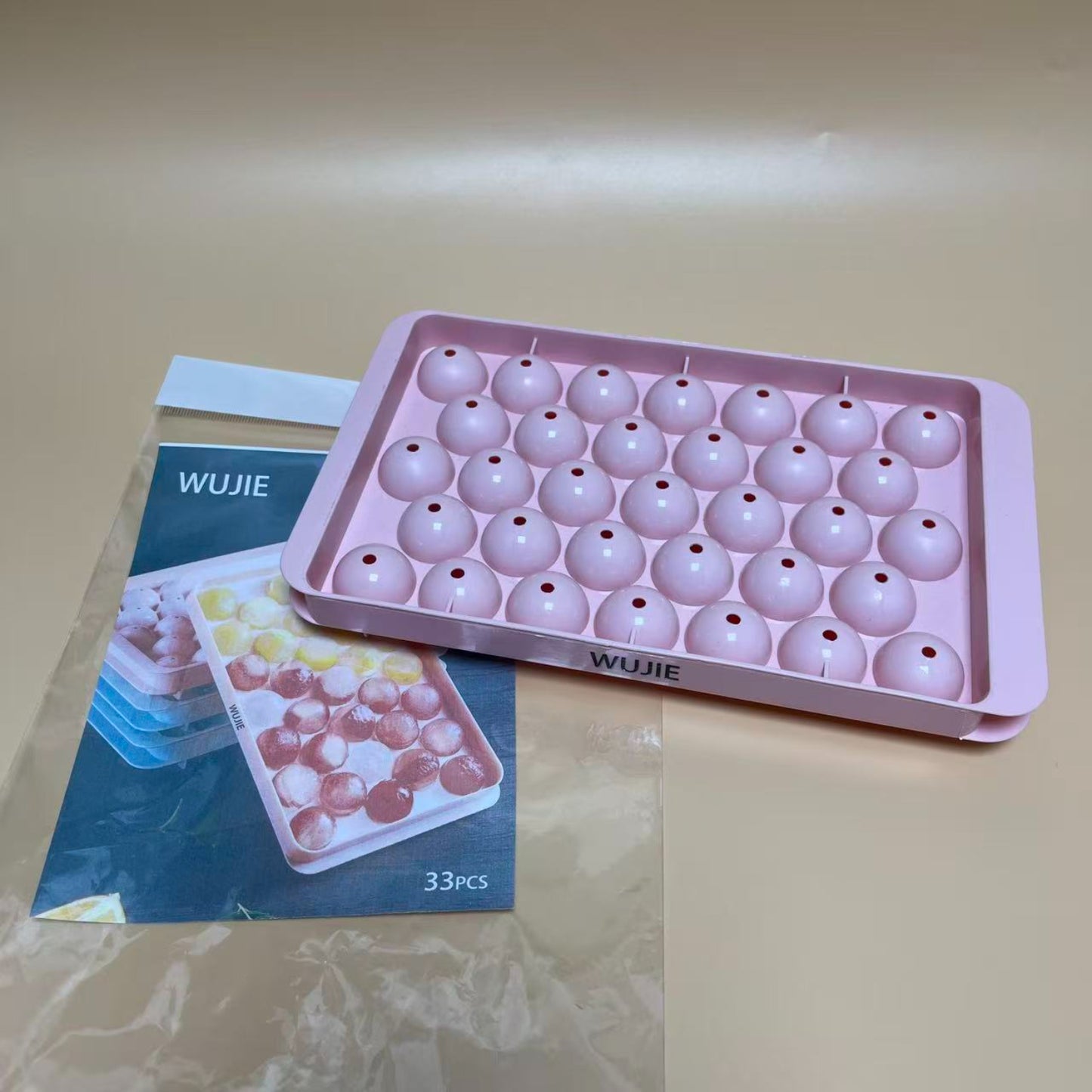 WUJIE Ice cube moulds,Round Ice Cube Trays for Freezer, Circle Ice Molds Tray for Chilling Drinks