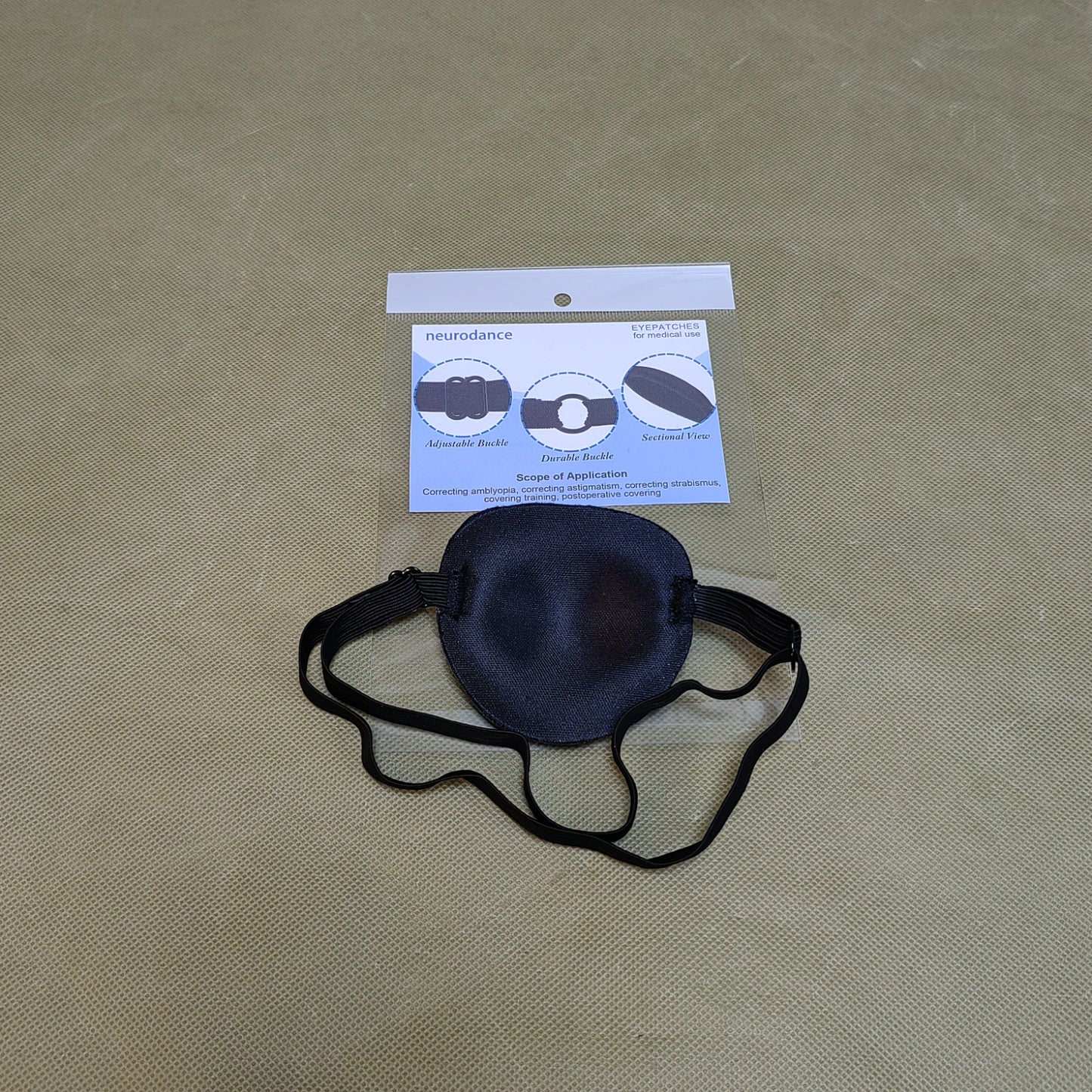 neurodance Eyepatches for medical use , Adjustable Eye Patches, Medical Eye Patch, Lazy Eye Patches for Left or Right Eyes, Black