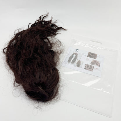 UniQueen   Human hair,Long Wavy Lace Hairline Middle Part Wig for Daily Party