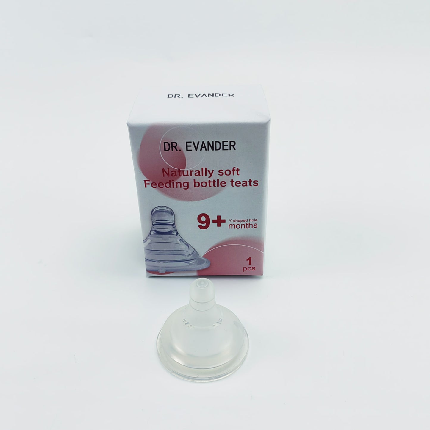DR.EVANDER Feeding bottle teats,Baby Bottle Nipples for Wide Neck Bottles, 100% Natural Feel Silicone Nipples