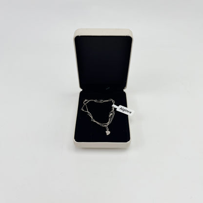 Alginra  Bracelets ,Silver Bracelet ,Dainty Silver Bracelets, Waterproof, Trendy Minimalist,  Bracelets for Women, Gift