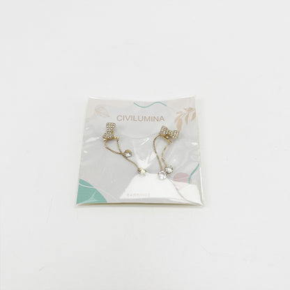 CIVILUMINA  Earrings,Gold Chain Studs Earrings for Women Trendy,Small Long Chain Earring Fashion Gold Jewelry for Women