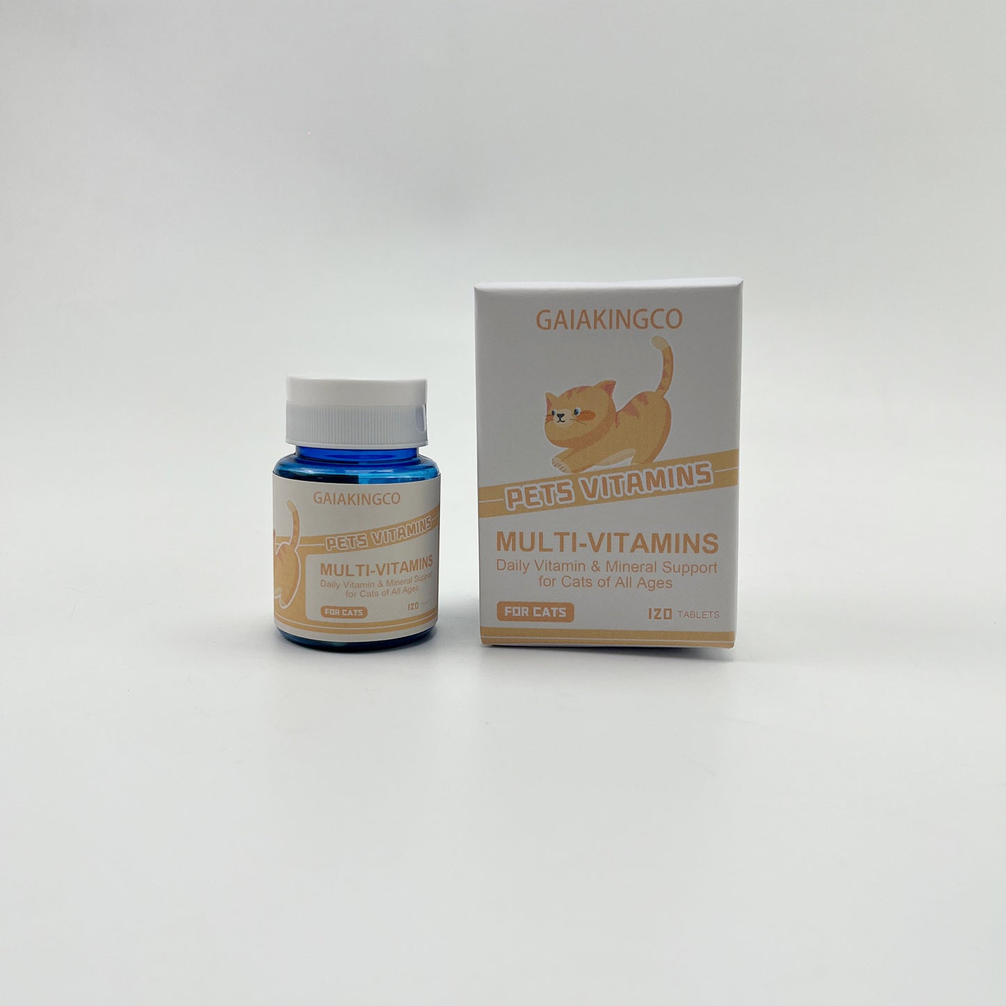 GAIAKINGCO  Vitamins for pets ,Vitamin Solutions 120 Count, Chewable Tablets for Cats, Helps Support Overall Wellness