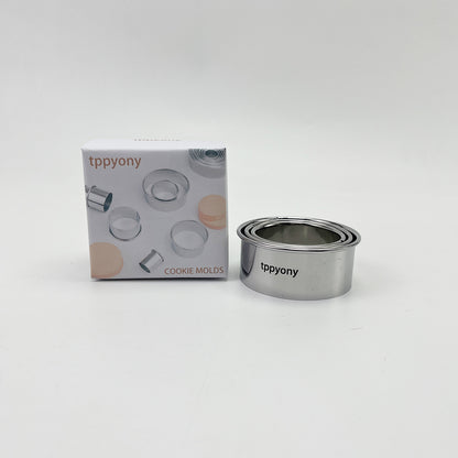 tppyony  Cookie cutters,3 Pieces Biscuit Cookie Cutters Set,Stainless Steel Circle Round Cookie Biscuit Cutters