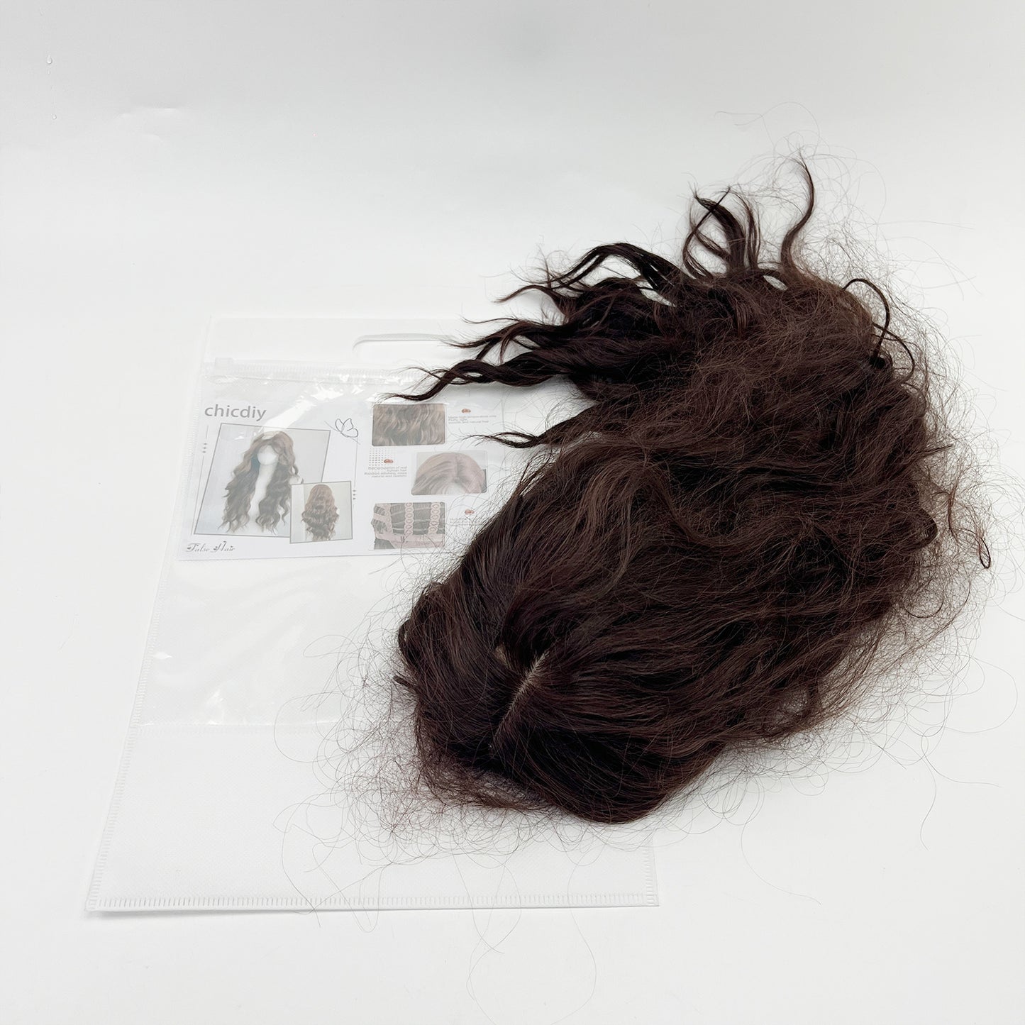 chicdiy   False hair , Women Long Curly Heat Resistant Black Hair Wig, for Girls Daily Party