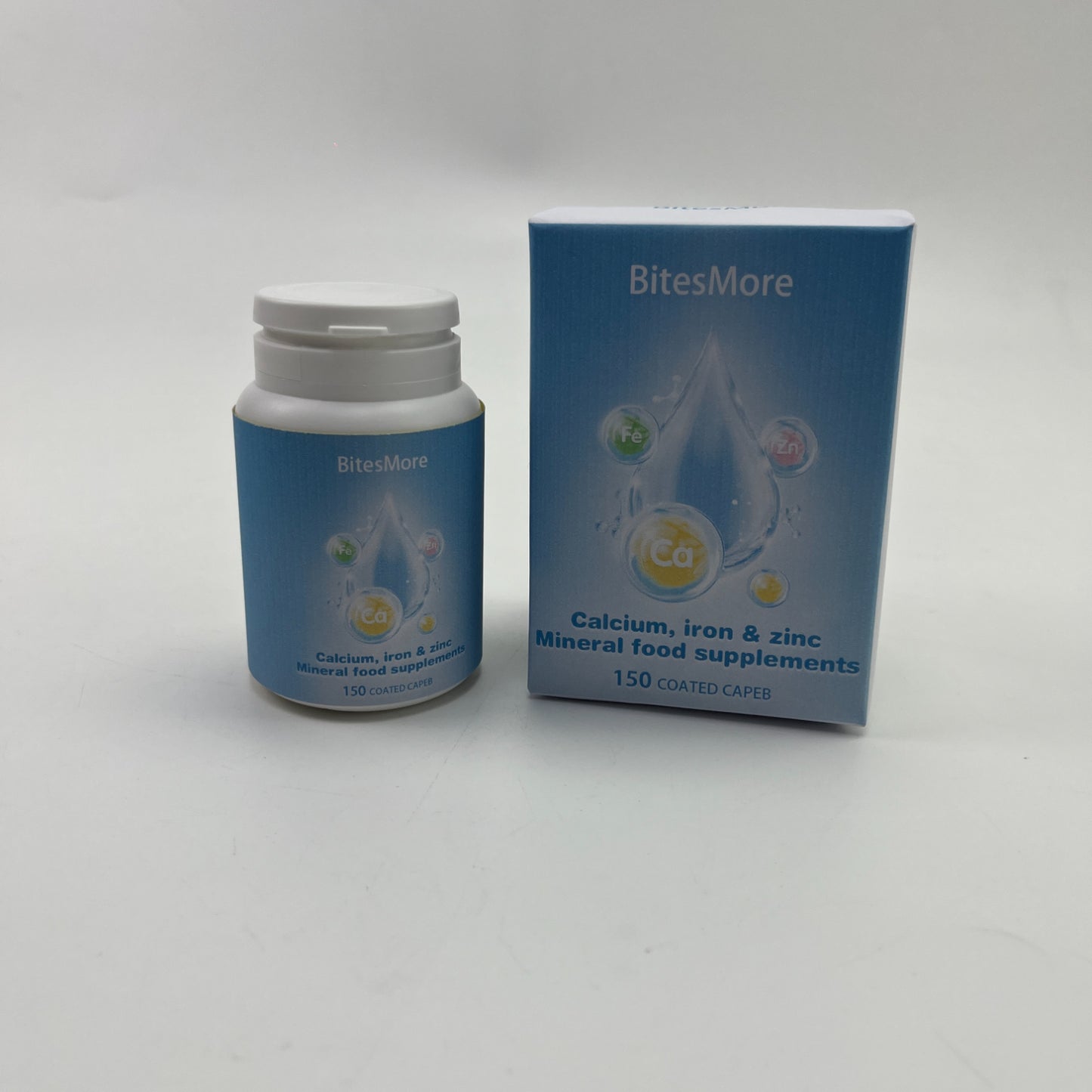 BitesMore  Mineral food supplements, Calcium, Fermented Magnesium Glycinate, Zinc, Selenium, GTF Chromium,   150 Tablets