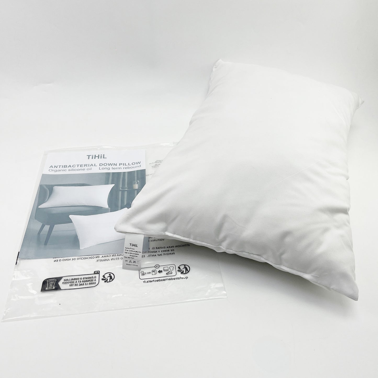 TiHiL  Pillows ,Indoor Decorative Pillow,for Back, Stomach or Side Sleeper,White