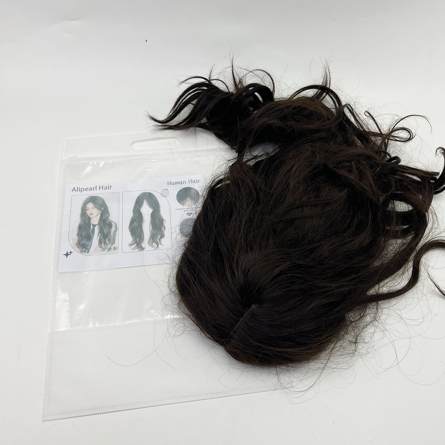 Alipearl Hair   Human hair, Human Hair Natural Black Loose Wavy 14 inch Wig