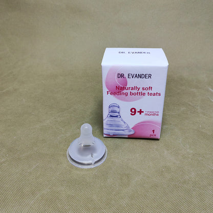 DR.EVANDER Feeding bottle teats,Baby Bottle Nipples for Wide Neck Bottles, 100% Natural Feel Silicone Nipples