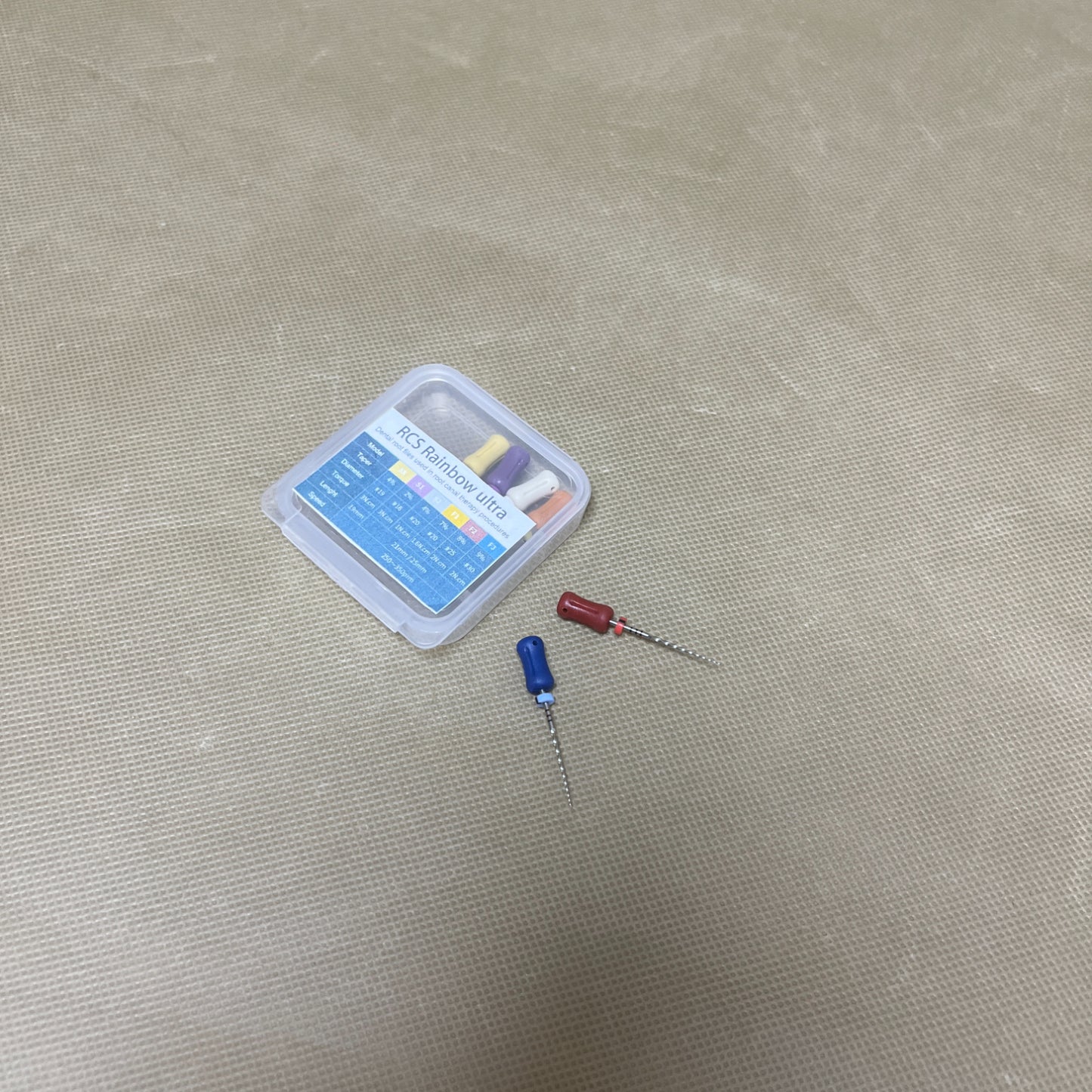 RCS Rainbow ultra   Dental instruments, namely, dental root files used in root canal therapy procedures,Stainless Steel