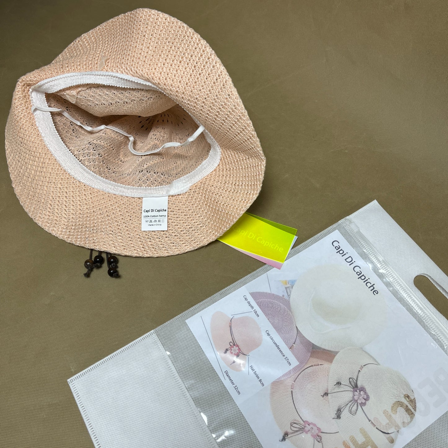 Capi Di Capiche  Beach hats ,Beach Sun Hats for Women, Wind Lanyard , Foldable Beach Hat UV Protection