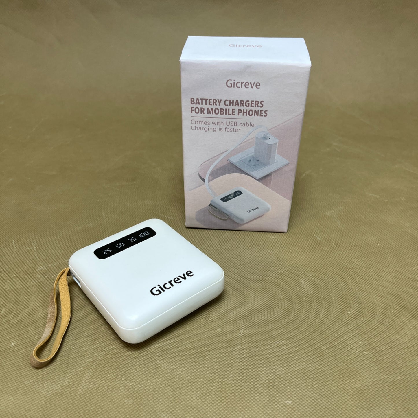 Gicreve  Battery chargers for mobile phones, USB-C Fast Charging Power Bank, Backup Charger