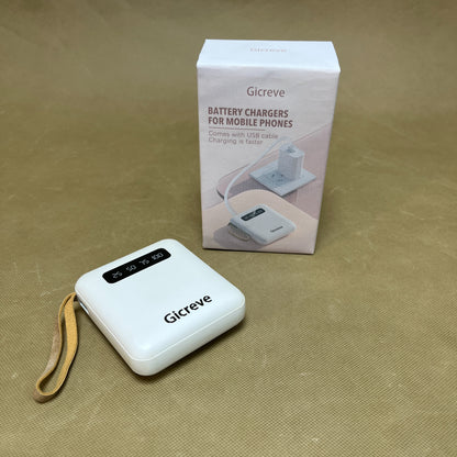 Gicreve  Battery chargers for mobile phones, USB-C Fast Charging Power Bank, Backup Charger