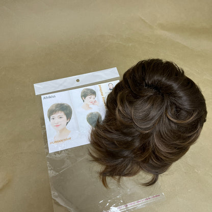 Afrikiss  Human hair,Hair Toppers for Women Real Human Hair for Thinning,Natural-Looking, No Glue, Breathable, Lightweight