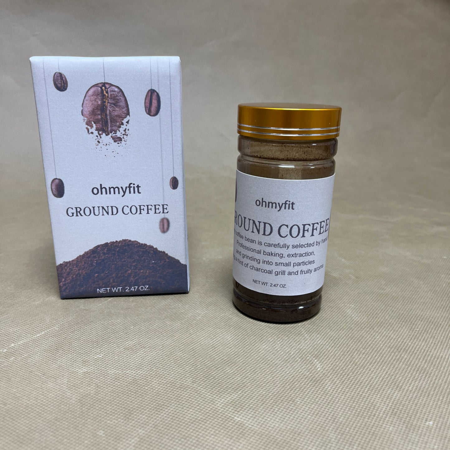 ohmyfit  Ground coffee , Organic Dark Roast Ground Coffee, French Roast