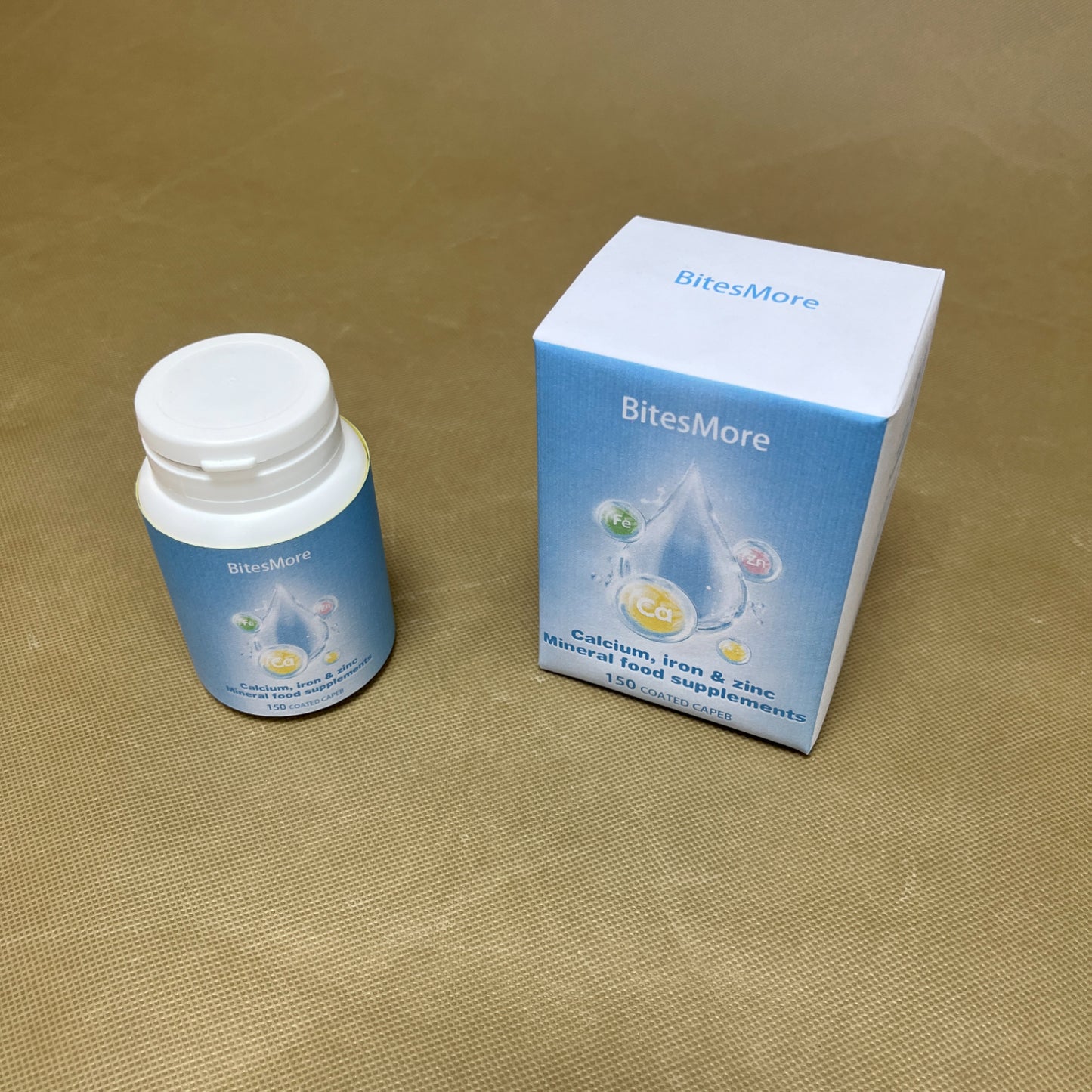 BitesMore  Mineral food supplements, Calcium, Fermented Magnesium Glycinate, Zinc, Selenium, GTF Chromium,   150 Tablets