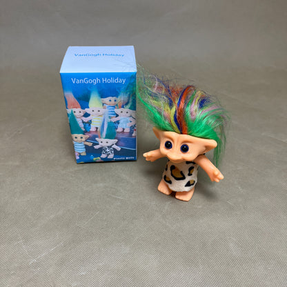 VanGogh Holiday  Plastic dolls ,Mini Troll Dolls, Troll Toys Vintage Lucky Trolls Dolls Action Figures , School Project, Arts Crafts, Party Favors