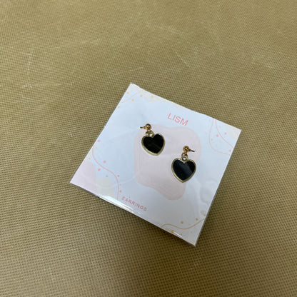 LISM  Earrings, Black Heart Hoop Earrings for Women Teens Love Heart Hoop Earrings