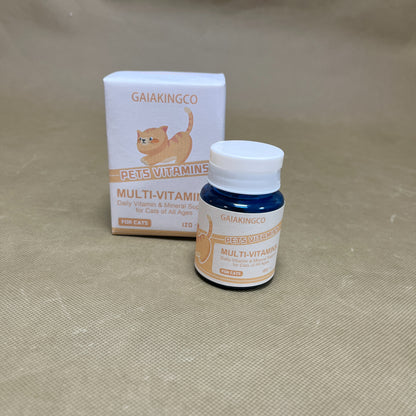 GAIAKINGCO  Vitamins for pets ,Vitamin Solutions 120 Count, Chewable Tablets for Cats, Helps Support Overall Wellness