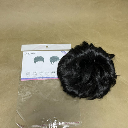 SheGlow   Human hair，Men's Short Black Wig , Human Hair Wigs for Layered Straight Natural Hair, Daily Wear