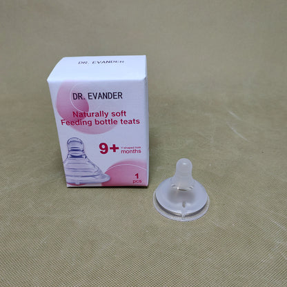 DR.EVANDER Feeding bottle teats,Baby Bottle Nipples for Wide Neck Bottles, 100% Natural Feel Silicone Nipples