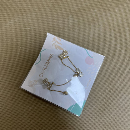 CIVILUMINA  Earrings,Gold Chain Studs Earrings for Women Trendy,Small Long Chain Earring Fashion Gold Jewelry for Women