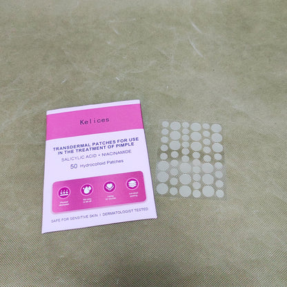 Kelices Transdermal patches, Hydrocolloid Acne Patches with Salicylic Acid for Face, Invisible Zit Patches, Blemish Protection, Clear Pimple Stickers
