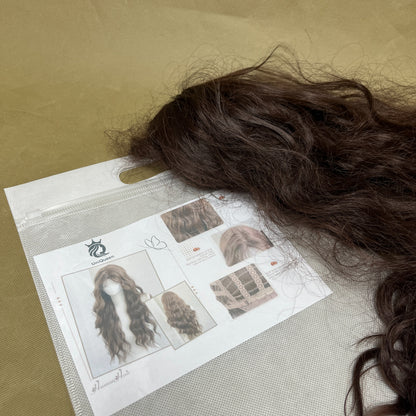 UniQueen   Human hair,Long Wavy Lace Hairline Middle Part Wig for Daily Party