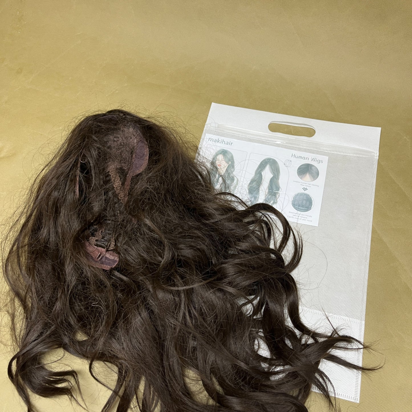 makihair  Wigs,Long Wavy Lace Hairline Middle Part Synthetic Heat Resistant Wig for Daily Party