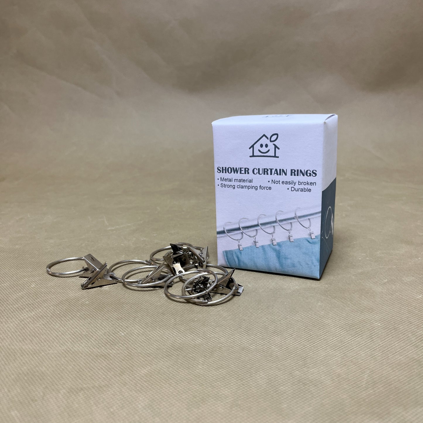 Shower curtain rings , Rustproof Decorative Shower Curtain Rings Metal Round Shower Hooks for Bathroom Shower Rod