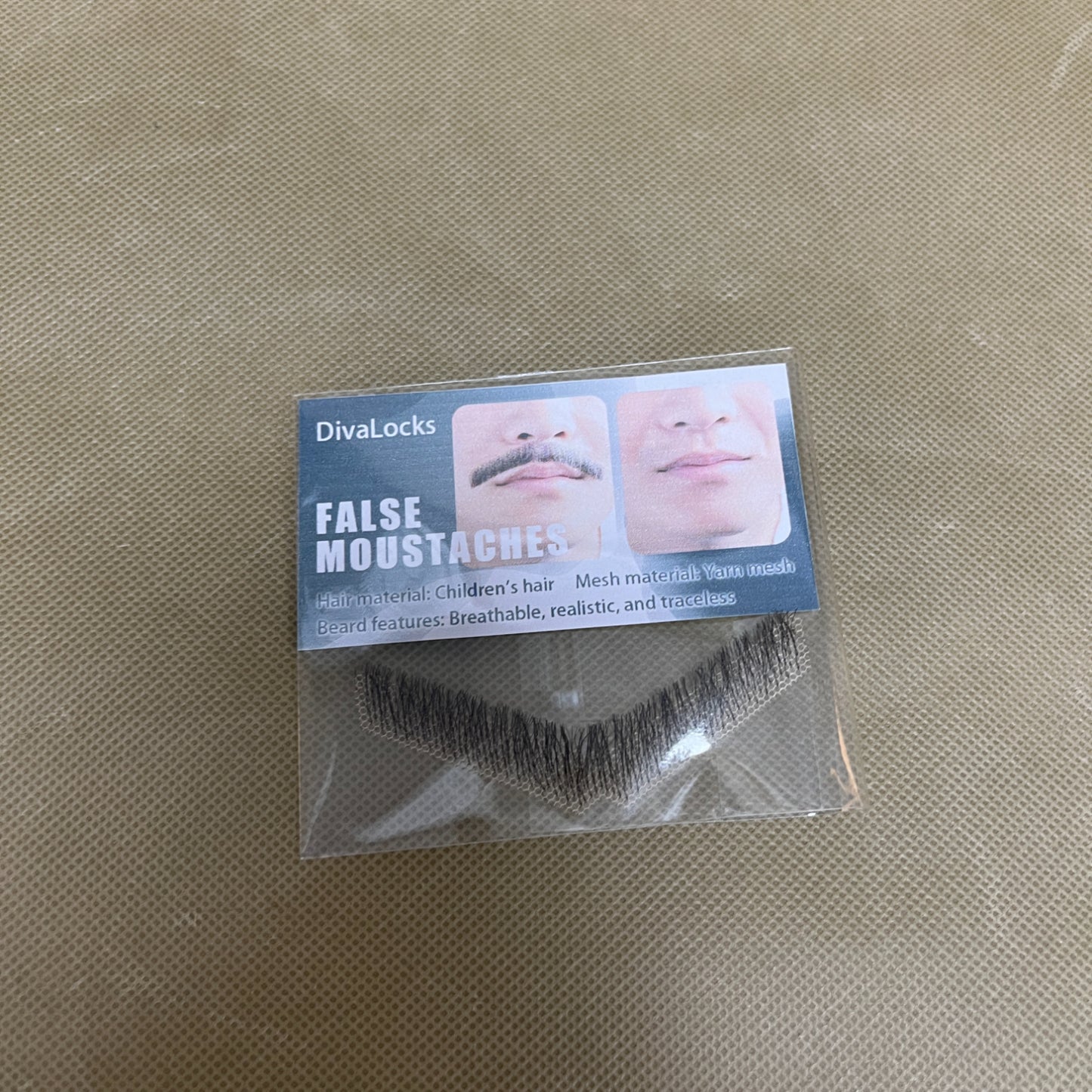 DivaLocks   False moustaches ,  Men Classic Halloween Self Adhesive Fake Beard Novelty Stick On Fake Mustaches