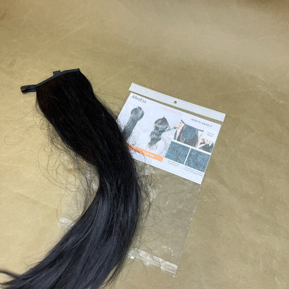 AfroEss  Hair pieces ,Short Hair Extensions, Human Hair Clip in Extensions for Women Adding Volume, Black