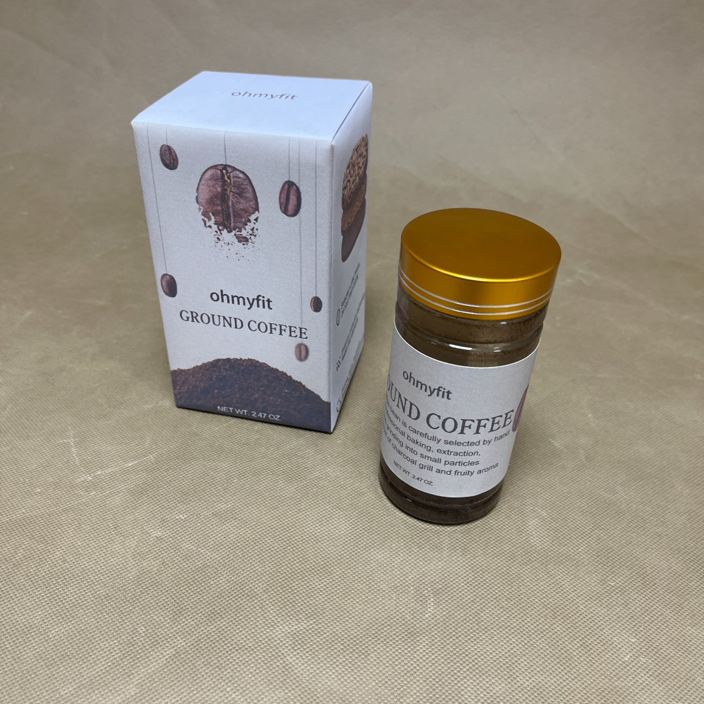 ohmyfit  Ground coffee , Organic Dark Roast Ground Coffee, French Roast