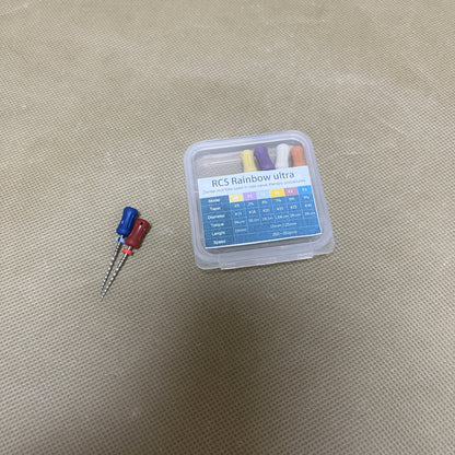RCS Rainbow ultra   Dental instruments, namely, dental root files used in root canal therapy procedures,Stainless Steel