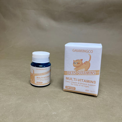 GAIAKINGCO  Vitamins for pets ,Vitamin Solutions 120 Count, Chewable Tablets for Cats, Helps Support Overall Wellness