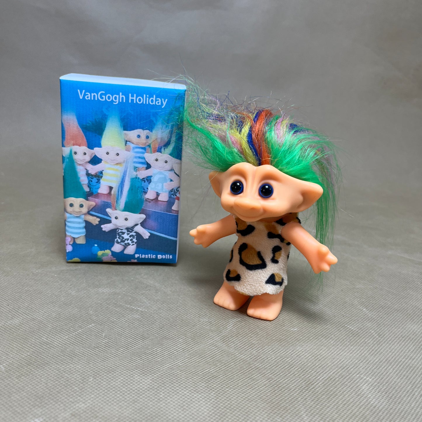 VanGogh Holiday  Plastic dolls ,Mini Troll Dolls, Troll Toys Vintage Lucky Trolls Dolls Action Figures , School Project, Arts Crafts, Party Favors