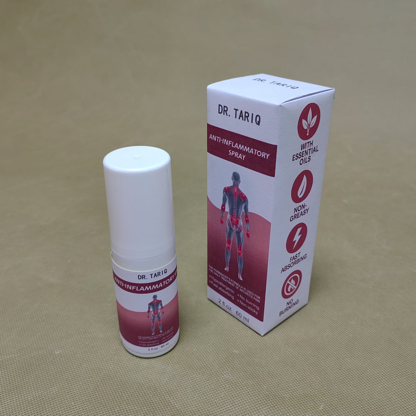 DR.TARIQ Anti-inflammatory sprays , Cryotherapy Pain Relief Spray,  Max Strength for Fast-Acting Muscle, Joint & Neck Pain Relief, Quick Drying Formula