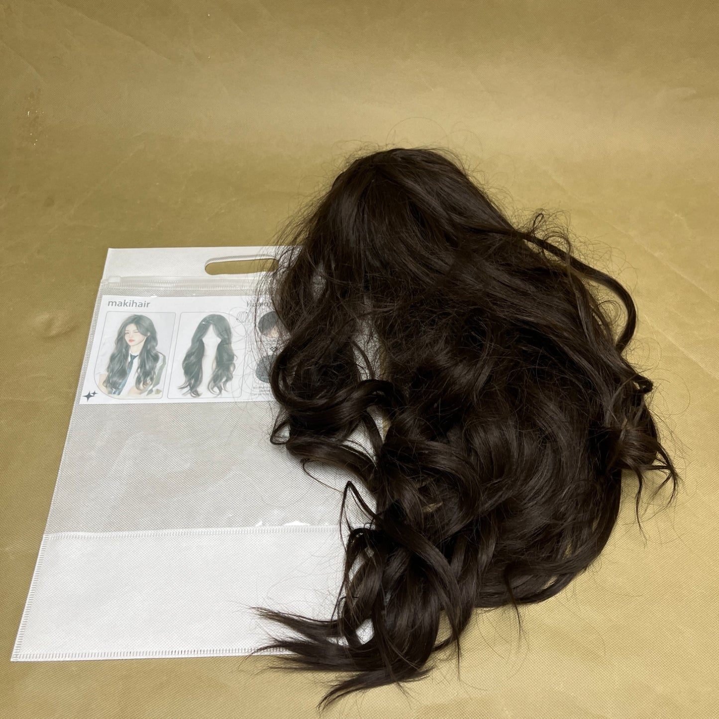 makihair  Wigs,Long Wavy Lace Hairline Middle Part Synthetic Heat Resistant Wig for Daily Party