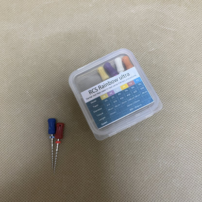 RCS Rainbow ultra   Dental instruments, namely, dental root files used in root canal therapy procedures,Stainless Steel